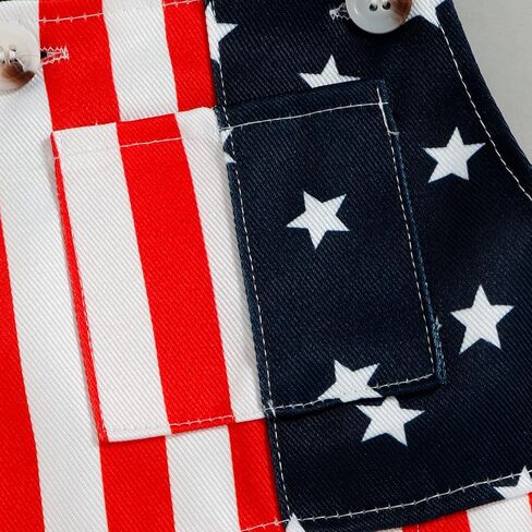 Ayalinggo Fourth of July Overalls Toddler Kids Boy Girl American Flag Outfit Baby 4th July Suspender Shorts Clothes in Saudi Arabia