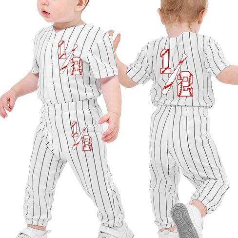 BAICAIYU Half Birthday Outfit 1/2 Baby Baseball Jersey and Pants 2 Pcs Suit Boys' Softball Shirt Sports Toddler Clothing in Saudi Arabia