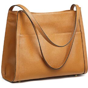 Kattee Genuine Leather Tote Bags for Women, Soft Leather Shoulder Purses and Handbags