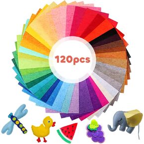 Felt Fabric Sheets, 120 PCS 12 x 8 Inch Felt Squares for Crafts 40 Assorted Color 1mm Thickness Felt Sheets for DIY Craft School Sewing Projects