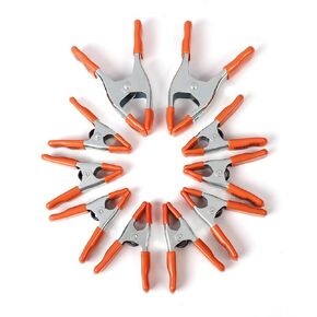PONY 6-inch, 4-inch Heavy Duty Metal Spring Clamps Set, 2-inch, 1-inch Jaw opening, with Protective Handles and Tips, 10-piece