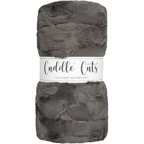Shannon Fabrics Luxe Cuddle Cut 2yd Hide Char Fabric, Charcoal