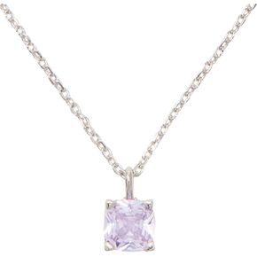 Kate Spade New York, Women's, 6Mm Square Pendant, Lavender/Silver, One size