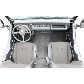 Bedrug - Jeep Liners | 1976 - 1995 Jeep Wrangler CJ-7 / YJ, Front Floor Liners (Includes Heat Shields) | Grey - 8 pc. | BRCYJ76F