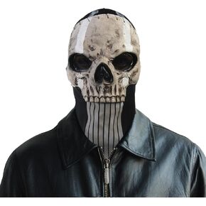 CrosCentury Halloween Ghost Mask MW2 War Game Ghostface Mask Scary Full Face Skull Mask Halloween Costume for Men Women