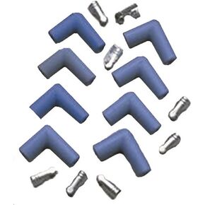 Taylor Cable 46061 Blue 90-Degree Spark Plug Boot/Terminal Kit - Pack of 8