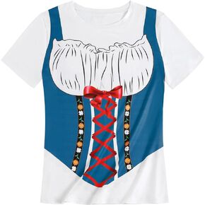 GRAJTCIN Oktoberfest Womens Shirts German Short Sleeve Novelty T-Shirt Ladies
