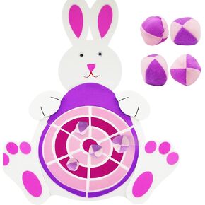 Easter Basket Stuffers, Easter Bunny Dart Board with 4 Sticky Balls, Easter Egg Dart Board, Easter Theme Party Favor, Easter Eggs Filled, Easter Gifts for Boys Girls - Outdoor Indoor Kids Toys Games
