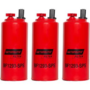 3 Pack of BF1293-SPS Water Separator Fuel Filter Replaces 4070801,FS1065,FS19596,4934879,FS1003,BF1378-SPS,33604,33965,3406889 Fits Cummins Engines Freightliner Kenworth Peterbilt Volvo Trucks