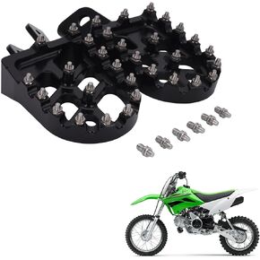 KLX110 Foot Pegs Rest Foring Aluminum Pedal For KLX110 2002-2023 KLX110L 2010-2023 KX60 1998-2003 - Black