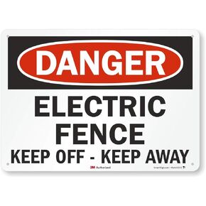 "Danger - Electric Fence, Keep Off Keep Away" Sign By SmartSign | 10" x 14" 3M Reflective Aluminum