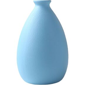 Ceramic vase, White vase for Home Decoration, Modern Style Dry vase, Dining Room Bedroom Office… (Blue)