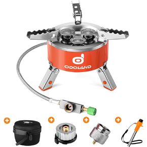 Odoland 5000W Portable Camping Stove Lightweight Camp Stove Collapsible Backpacking Stove with EVA Box for Outdoor Camping Cooking Hiking and Picnic
