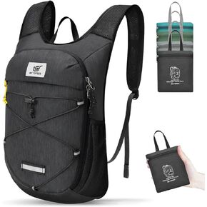 SKYSPER Foldable Hiking Backpack - 10L Small Lightweight Daypack Breathable Travel Backpacks for Men Women
