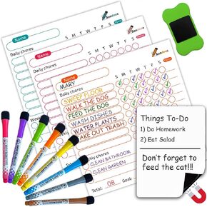 Magnetic Whiteboard for Fridge, 10" x 10" Stain Resistant Strong Magnetic Fridge Whiteboard Includes 8 Colorful Magnetic Dry Erase Markers & 1 Eraser, Widely Used in Office, Kitchen, School in Saudi Arabia