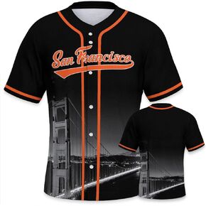 Baseball City Night Skyline Jersey Shirt Printing Apparel for Men Fans Gifts S-2XL