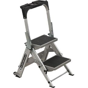 Louisville ladder Foot Step Stool, 300-Pound Capacity L-2011-02 Stocking stepstool, 2-feet, Silver