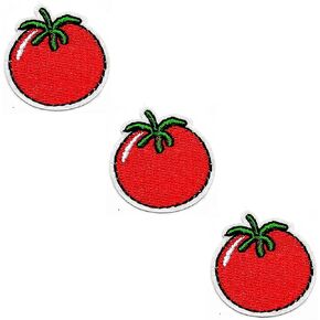 HHO Patch Set 3 Pieces. Mini Red Tomato Patches Tomato Vegetable Fruit Cartoon Stickers Embroidery Jacket T Shirt Patch Sew Iron on Embroidered Badge Sign Costume