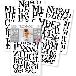 S.E.I 1 1/2-Inch Iron-on T-Shirt Letters, Just for Fun Letter Flock Heat Transfers, Black