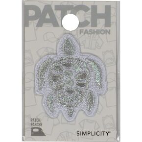 Simplicity 19320100064 مكواة سلحفاة قزحية على رقعة مزخرفة للملابس وحقائب الظهر والإكسسوارات، 1.5 بوصة عرض × 1.75 بوصة طول