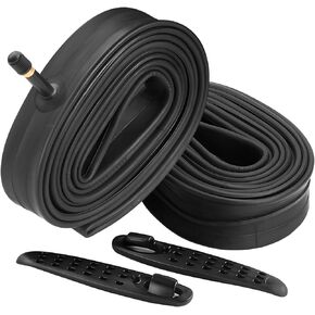 2 Pack of 27.5 Inch Bike Tube 27.5x1.75 1.95 2.10 2.125 2.20 2.25 2.30 2.35 2.40 Heavy Duty Bicycle Tube with 2 Tire Levers,32mm Schrader Valve Premium Quality Butyl Inner Tube