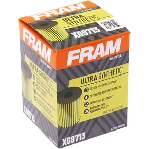 FRAM Ultra Synthetic Automotive Replacement Oil Filter, Designed for Synthetic Oil Changes Lasting up to 20k Miles, XG9713 with SureGrip (Pack of 1)