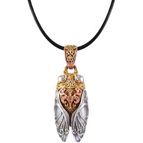 Cicada Necklace Vintage Cicada Pendant Copper Insect Pendants Weird Jewelry Suitable for Men and Women's Holiday Parties