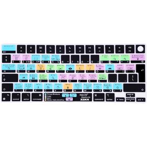 XSKN macOS Shortcuts EU Version Silicone Keyboard Cover Skin for 2022 2023 2024 Apple M2 M3 Chip MacBook Air 13.6 inch (A2681 A3113) 15.3 inch (A2941 A3114) with Touch ID