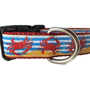 Ocean Dog Collar, Caninedesign, Quick Release Buckle, 1 inch Wide, Adjustable, Nylon, Medium and Large (Lobster, Medium 13-19")