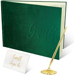 مجموعة كتاب ضيوف الزفاف، كتاب ضيوف الزفاف المخملي مع قلم كتاب ضيوف بولارويد لحفل الزفاف مقاس 10.5 بوصة × 8 بوصة، كتاب تسجيل دخول الضيوف وحفلات الزفاف وحفلات الزفاف وحفلات الزفاف وحفلات استقبال المولود الجديد 100 صفحة in Kuwait