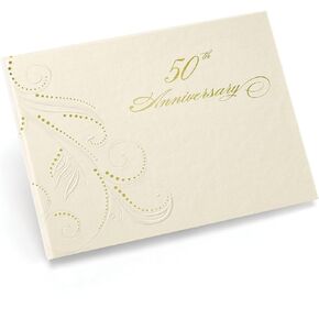 Anniversary Guest Book, 50th Anniversary Swirl Dots, 7.5" x 5.75" (20613)