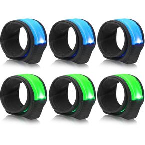 6PCS Led Light Up Slap Wristband for Running Night Safety, Glow in The Dark Slap Bracelets Arm Band Reflective Strips for Cycling Walking Concert Camping Party in Saudi Arabia