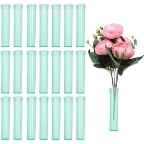 100pcs Plastic Flower Vial Tubes Floral Water Tubes 7.5cm/3inch Plastic Water Tubes for Floral Flower Vials with Caps for Flower Arrangements Decoration