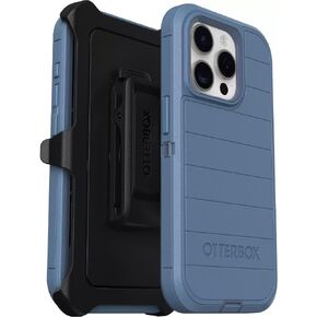 OtterBox iPhone 15 Pro (Only) - Defender Series Case - Baby Blue Jeans (Blue) - Screenless - Rugged & Durable - with Port Protection - Holster Clip Includes - Microbial Defense Protection