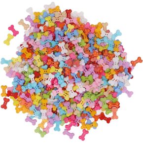 1000Pcs Pet Dog Bone Buttons, Assorted Colors Plastic Buttons 2-Holes Sewing Decorative Buttons for Handmade Scrapbooking Craft Clothes Shoes Hats Button