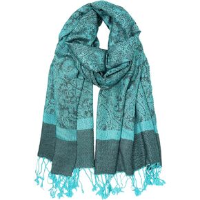 Paisley Two Tone Vintage Pashmina Scarf Wrap Shawl