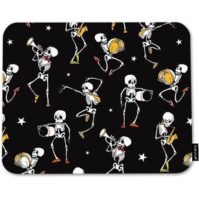 Beabes Halloween Skeletons Mouse Pad Non-Slip Natural Rubber Base, 9.5X7.9 Inch Funny Dancing and Playing Music Skeletons Computer Mousepad Mouse Pads for Computers, Laptop, Gaming, Office & Home
