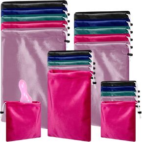 Amylove 20 Pcs Adult Game Toy Storage Bags Drawstring Gift Bags Pouches for Lightweight Ditty Stuff Pouch Multi Purpose Foldable Compact Home Travel Toy Bag Sunglasses Pouch Case, 4 Sizes(Classic)