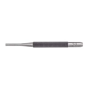 Starrett Drive Pin Punch with Knurled Grip for Driving Pins Into or Out of a Workpiece - Hardened and Tempered Steel, 4" Length, 1/8" Punch Diameter - 565C