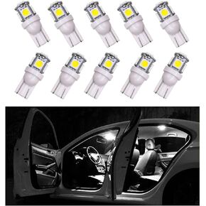 10PCS Car LED Light Bulb, T10 5050 LED Light Bulb for Auto Interior, High Brightness Led Bulb Replacement for Dashboard Dome Map Door License Plate Lights, Car Accessories (Blue)
