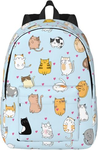 Cute Cat Backpack Laptop Bag Durable Canvas Capacity Large Cute Backpacks Travel Bag - Medium in Saudi Arabia