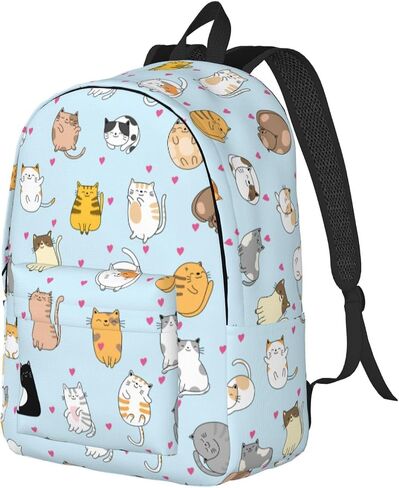 Cute Cat Backpack Laptop Bag Durable Canvas Capacity Large Cute Backpacks Travel Bag - Medium in Saudi Arabia