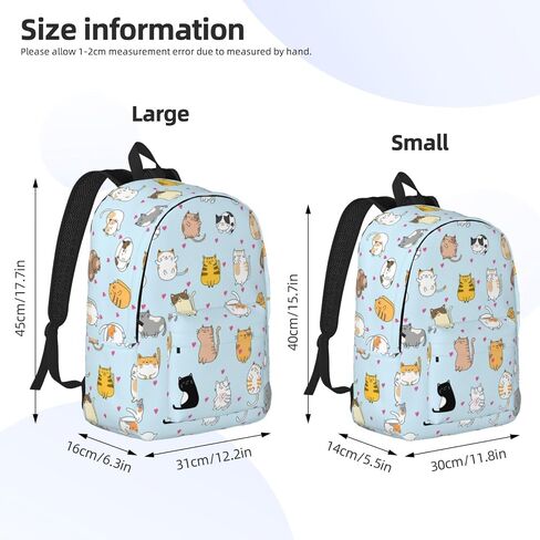 Cute Cat Backpack Laptop Bag Durable Canvas Capacity Large Cute Backpacks Travel Bag - Medium in Saudi Arabia