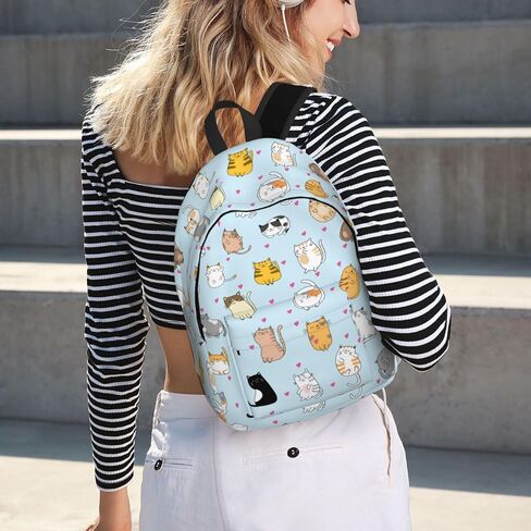 Cute Cat Backpack Laptop Bag Durable Canvas Capacity Large Cute Backpacks Travel Bag - Medium in Saudi Arabia