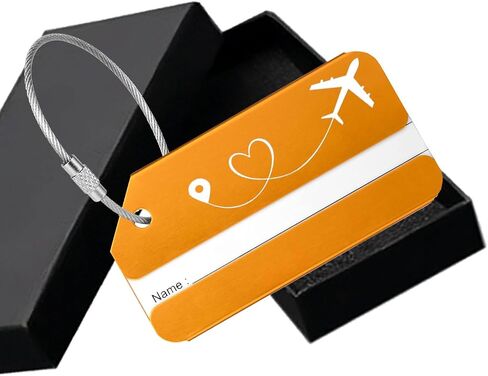 Adventure Begins Metal Luggage Tag - Stylish Travel Accessory for Globetrotters, Perfect Wedding, Birthday & All Occasion Gifts (Black) in Saudi Arabia
