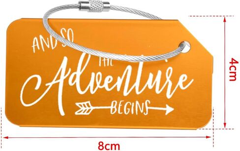 Adventure Begins Metal Luggage Tag - Stylish Travel Accessory for Globetrotters, Perfect Wedding, Birthday & All Occasion Gifts (Black) in Saudi Arabia