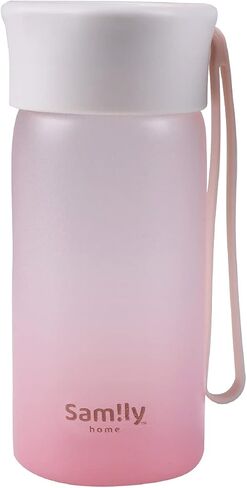8oz/230ml Silicone Coated Small Glass Water Bottle with White Cap,Pretty and Cute(Blue Bottle) in Saudi Arabia