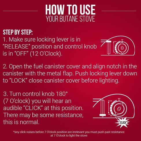 Chef Master 90011 Portable Butane Stove | 10,000 BTU Outlet | Camp Kitchen Equipment | Emergency Stove | Hurricane Stove | Single Burner Camp Stove | Camping Cooking Stove + 4 Fuel Canisters in Saudi Arabia