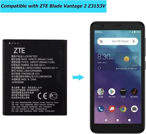 Li3820T43P4h695945 Replacement Battery Compatible with ZTE Blade Vantage 2 Z3153V ZTE Blade L8 with Toolkit in Saudi Arabia