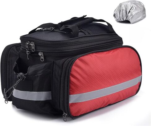 THE LIMIT Large Capacity Bicycle Pannier Bag, Rear Rack Bag, Saddle Bag, Cycling Gear, Detachable, Expandable, Waterproof, 27L, Scratch-Resistant, Includes Rain Cover (Black), BB-01 in Saudi Arabia